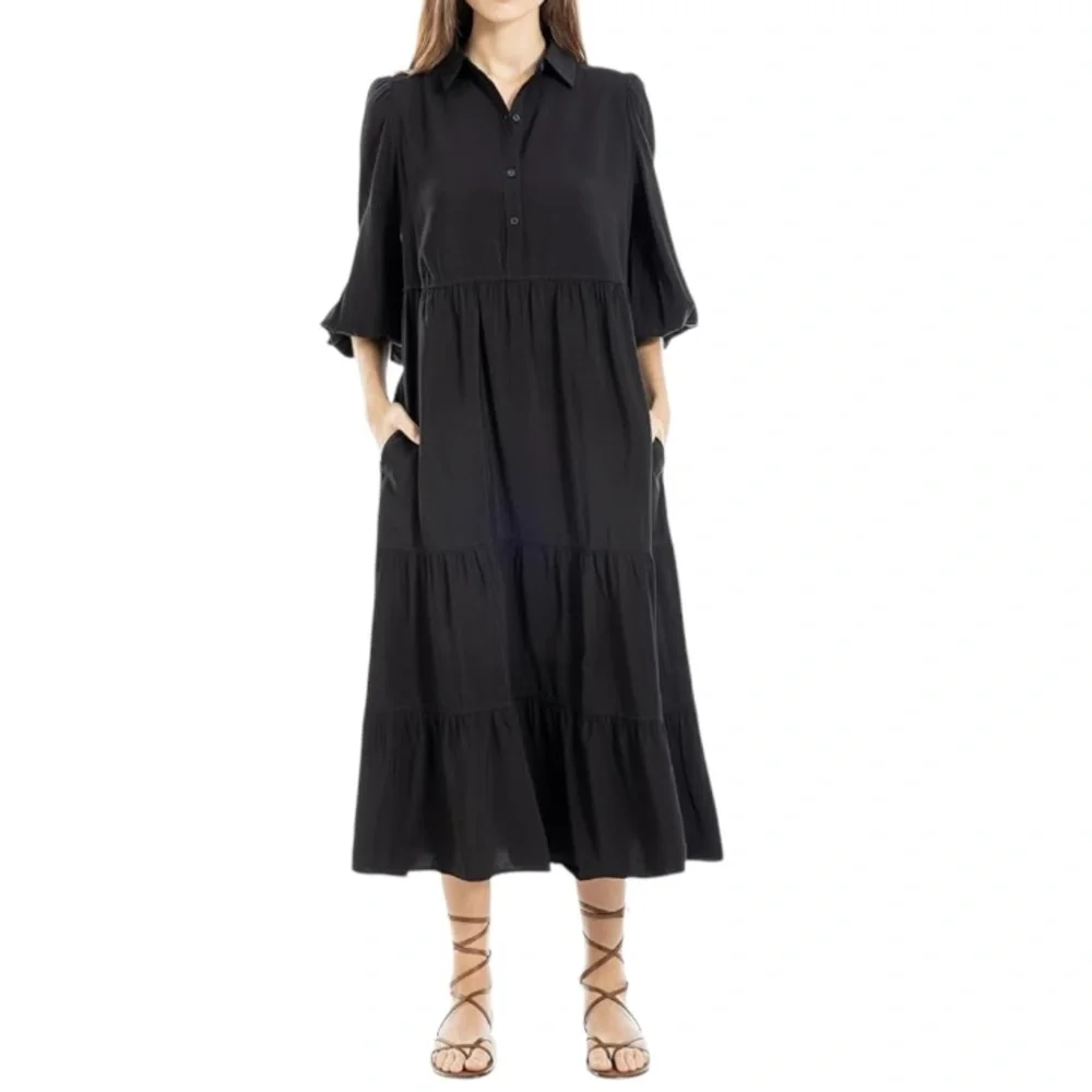 max studio elbow length maxi dress Max Studio womens Satin Elbow-Sleeve Maxi Dress, s
